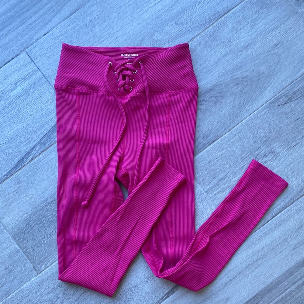 Year of Ours - Ribbed Football Leggings - Pink
